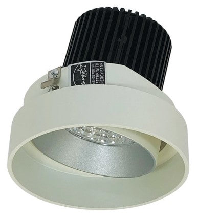 Nora Lighting NIO-4RTLA27QHW 4 Inch Iolite LED Round Trimless Adjustable, 10-Degree Optic, 850lm / 12W, 2700K, Haze Adjustable / White Reflector