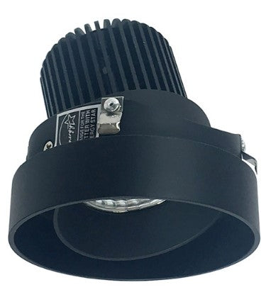Nora Lighting NIO-4RTLA30QBB 4 Inch Iolite LED Round Trimless Adjustable, 10-Degree Optic, 850lm / 12W, 3000K, Black Adjustable / Black Reflector