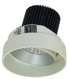 Nora Lighting NIO-4RTLA30QHW 4 Inch Iolite LED Round Trimless Adjustable, 10-Degree Optic, 850lm / 12W, 3000K, Haze Adjustable / White Reflector