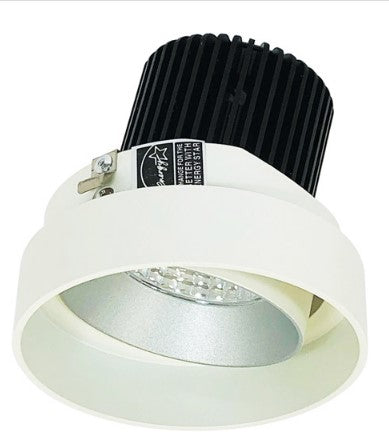 Nora Lighting NIO-4RTLA30QHZMPW 4 Inch Iolite LED Round Trimless Adjustable, 10-Degree Optic, 850lm / 12W, 3000K, Haze Adjustable / Matte Powder White Reflector