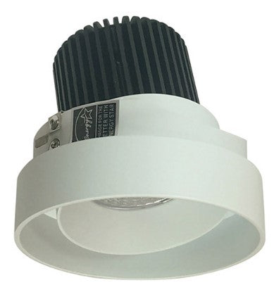 Nora Lighting NIO-4RTLA30QWW 4 Inch Iolite LED Round Trimless Adjustable, 10-Degree Optic, 850lm / 12W, 3000K, White Adjustable / White Reflector