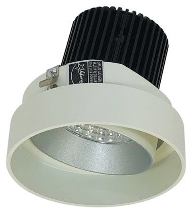 Nora Lighting NIO-4RTLA35QHW 4 Inch Iolite LED Round Trimless Adjustable, 10-Degree Optic, 850lm / 12W, 3500K, Haze Adjustable / White Reflector