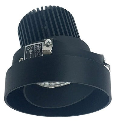 Nora Lighting NIO-4RTLA40QBB 4 Inch Iolite LED Round Trimless Adjustable, 10-Degree Optic, 850lm / 12W, 4000K, Black Adjustable / Black Reflector
