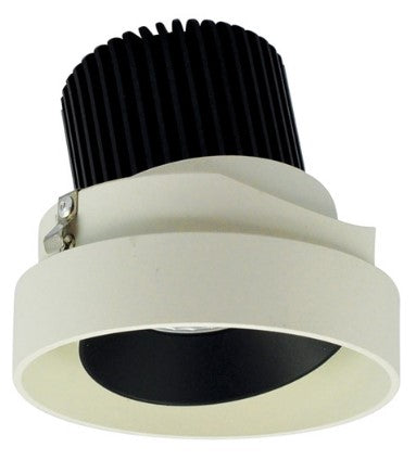 Nora Lighting NIO-4RTLA40QBW 4 Inch Iolite LED Round Trimless Adjustable, 10-Degree Optic, 850lm / 12W, 4000K, Black Adjustable / White Reflector