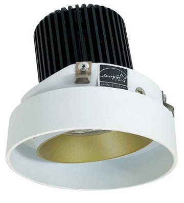 Nora Lighting NIO-4RTLA40QCHMPW 4 Inch Iolite LED Round Trimless Adjustable, 10-Degree Optic, 850lm / 12W, 4000K, Champagne Haze Adjustable / Matte Powder White Reflector
