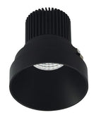 Nora Lighting NIO-4RTLNDC35QBB 4 Inch Iolite LED Round Trimless Downlight, 10-Degree Optic, 850lm / 12W, 3500K, Black Finish