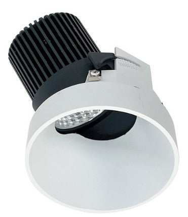 Nora Lighting NIO-4RTSLA27XMPW/10 4 Inch Iolite LED Round Trimless Adjustable Slot, 1000lm / 14W, 2700K, Matte Powder White
