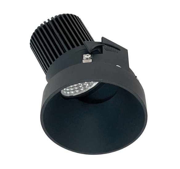 Nora Lighting NIO-4RTSLA35QBB 4" Iolite LED Round Trimless Adjustable Slot, 10-Degree Optic, 850lm / 12W, 3500K, Black