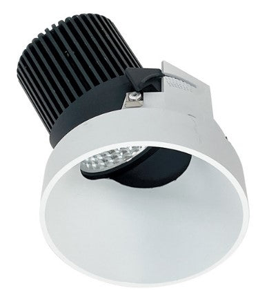 Nora Lighting NIO-4RTSLA40XMPW/10 4 Inch Iolite LED Round Trimless Adjustable Slot, 1000lm / 14W, 4000K, Matte Powder White