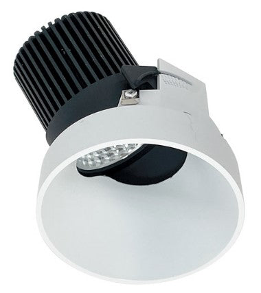 Nora Lighting NIO-4RTSLACDXMPW 4 Inch Iolite LED Round Trimless Adjustable Slot, 800lm / 14W, Comfort Dim, Matte Powder White