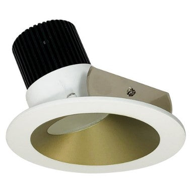 Nora Lighting NIO-4RW27XCHMPW/10 4 Inch Iolite LED Round Wall Wash, 1000lm / 14W, 2700K, Champagne Haze Reflector / Matte Powder White Flange