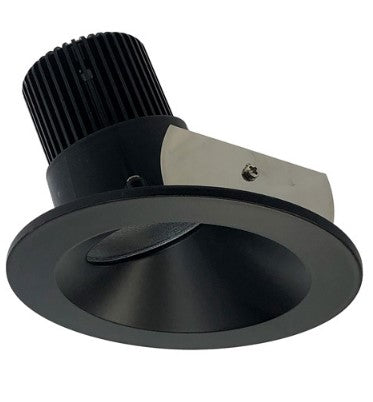Nora Lighting NIO-4RW30XBB/10 4 Inch Iolite LED Round Wall Wash, 1000lm / 14W, 3000K, Black Reflector / Black Flange