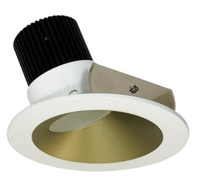 Nora Lighting NIO-4RW30XCHMPW/10 4 Inch Iolite LED Round Wall Wash, 1000lm / 14W, 3000K, Champagne Haze Reflector / Matte Powder White Flange