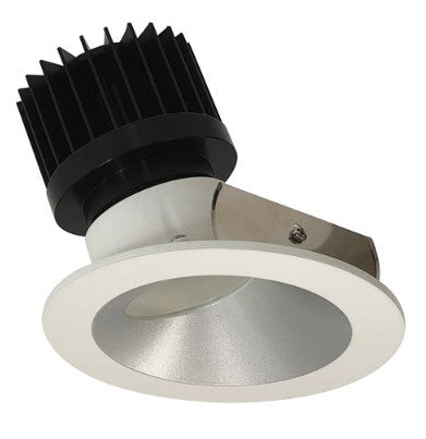 Nora Lighting NIO-4RW30XHZMPW/HL 4 Inch Iolite LED Round Wall Wash, 1500lm/2000lm (varies by housing), 3000K, Haze Reflector / Matte Powder White Flange