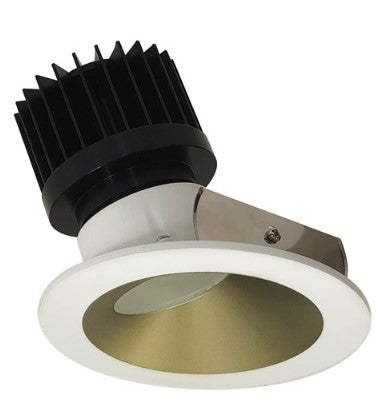 Nora Lighting NIO-4RW35XCHMPW/HL 4 Inch Iolite LED Round Wall Wash, 1500lm/2000lm (varies by housing), 3500K, Champagne Haze Reflector / Matte Powder White Flange