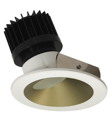 Nora Lighting NIO-4RW50XCHMPW/HL 4 Inch Iolite LED Round Wall Wash, 1500lm/2000lm (varies by housing), 5000K, Champagne Haze Reflector / Matte Powder White Flange