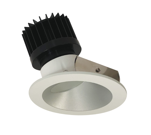 Nora Lighting NIO-4RW50XHW/HL 4" Iolite LED Round Wall Wash, 1500lm/2000lm (varies by housing), 5000K, Haze Reflector / White Flange