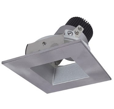 Nora Lighting NIO-4SDSQ27QHN 4 Inch Iolite LED Square Adjustable Reflector with Square Aperture, 10-Degree Optic, 850lm / 12W, 2700K, Haze Reflector / White Flange