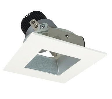 Nora Lighting NIO-4SDSQ27QHZMPW 4 Inch Iolite LED Square Adjustable Reflector with Square Aperture, 10-Degree Optic, 850lm / 12W, 2700K, Matte Powder White Reflector / Matte Powder White Flange