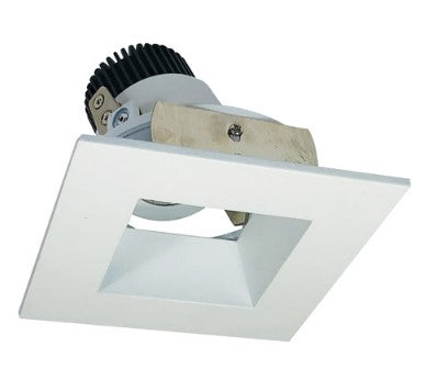Nora Lighting NIO-4SDSQ27QMPW 4 Inch Iolite LED Square Adjustable Reflector with Square Aperture, 10-Degree Optic, 850lm / 12W, 2700K, Natural Metal Reflector / Natural Metal Flange