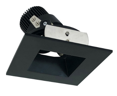 Nora Lighting NIO-4SDSQ30QBB 4 Inch Iolite LED Square Adjustable Reflector with Square Aperture, 10 Degree Optic, 850Lm, 12W Color Temperature 3000K, Black Reflector / Flange Finish