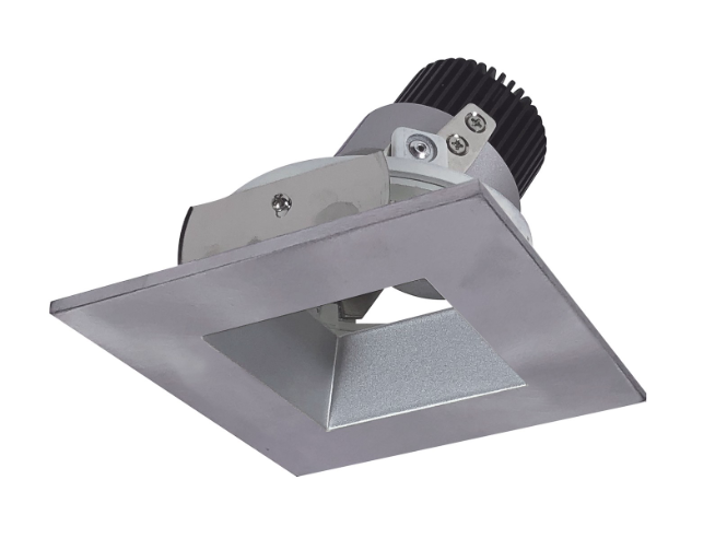 Nora Lighting NIO-4SDSQ35XHN/10 4" Iolite LED Square Adjustable Reflector with Square Aperture, 1000lm / 14W, 3500K, Haze Reflector / White Flange