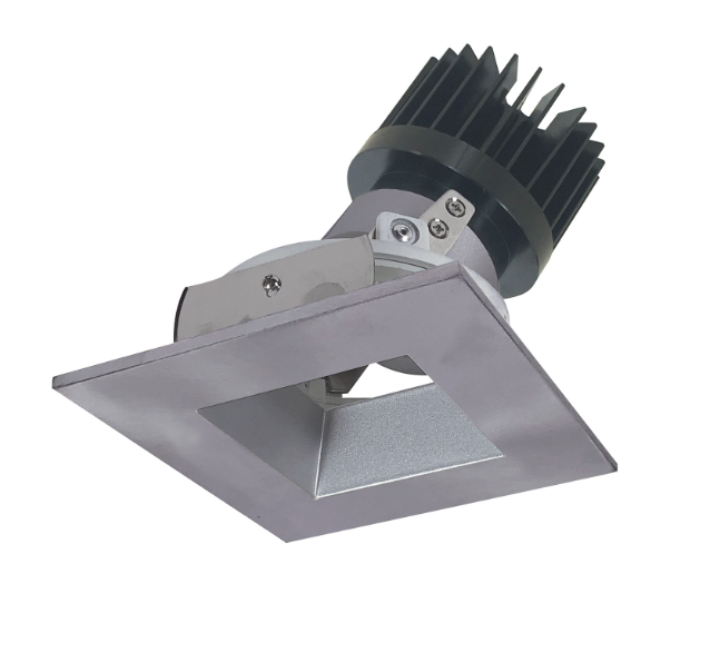 Nora Lighting NIO-4SDSQ35XHN/HL 4" Iolite LED Square Adjustable Reflector with Square Aperture, 1500lm/2000lm (varies by housing), 3500K, Haze Reflector / White Flange