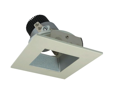 Nora Lighting NIO-4SDSQ40QHW 4" Iolite LED Square Adjustable Reflector with Square Aperture, 10-Degree Optic, 850lm / 12W, 4000K, Haze Reflector / Matte Powder White Flange