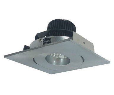 Nora Lighting NIO-4SG27QNN 4 Inch Iolite LED Square Adjustable Gimbal, 10-Degree Optic, 850lm / 12W, 2700K, Natural Metal Finish