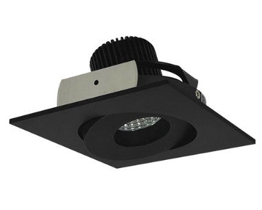 Nora Lighting NIO-4SG30QBB 4 Inch Iolite LED Square Adjustable Gimbal, 10-Degree Optic, 850lm / 12W, 3000K, Black Finish