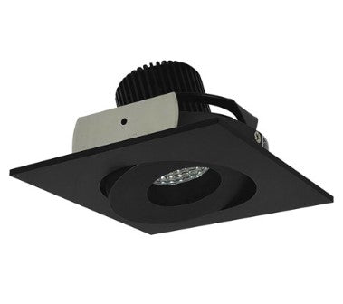 Nora Lighting NIO-4SG35QBB 4 Inch Iolite LED Square Adjustable Gimbal, 10-Degree Optic, 850lm / 12W, 3500K, Black Finish