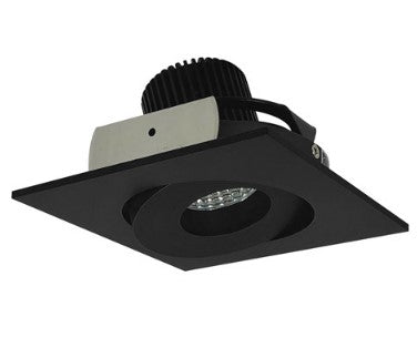 Nora Lighting NIO-4SG40QBB 4 Inch Iolite LED Square Adjustable Gimbal, 10-Degree Optic, 850lm / 12W, 4000K, Black Finish