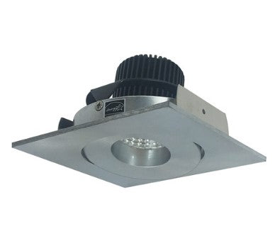 Nora Lighting NIO-4SG40QNN 4 Inch Iolite LED Square Adjustable Gimbal, 10-Degree Optic, 850lm / 12W, 4000K, Natural Metal Finish