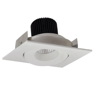 Nora Lighting NIO-4SG40QWW 4 Inch Iolite LED Square Adjustable Gimbal, 10-Degree Optic, 850lm / 12W, 4000K, White Finish