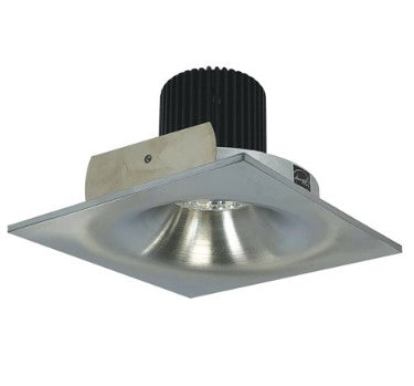 Nora Lighting NIO-4SNB27QNN 4 Inch Iolite LED Square Bullnose, 10-Degree Optic, 850lm / 12W, 2700K, Natural Metal Finish