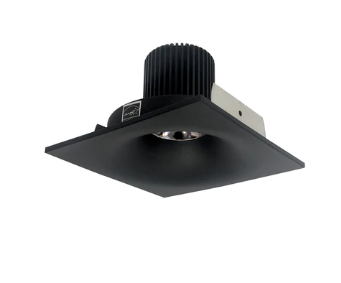 Nora Lighting NIO-4SNB30QBB 4 Inch Iolite LED Square Bullnose, 10-Degree Optic, 850lm / 12W, Color Temperature 3000K, Black Finish