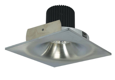 Nora Lighting NIO-4SNB30QNN 4 Inch Iolite LED Square Bullnose, 10-Degree Optic, 850lm / 12W, Color Temperature 3000K, Natural Metal Finish