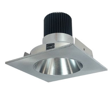 Nora Lighting NIO-4SNDC27QNN 4 Inch Iolite LED Square Reflector with Round Aperture, 10-Degree Optic, 850lm / 12W, 2700K, Natural Metal Reflector / Natural Metal Flange