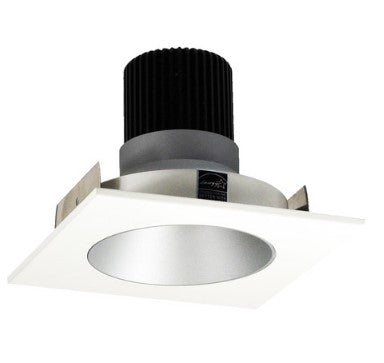Nora Lighting NIO-4SNDC30QHZMPW 4 Inch Iolite LED Square Reflector with Round Aperture, 10-Degree Optic, 850lm / 12W, 3000K, Haze Reflector / Matte Powder White Flange