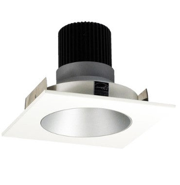 Nora Lighting NIO-4SNDC35XHZMPW/10 4 Inch Iolite LED Square Reflector with Round Aperture, 1000lm / 14W, 3500K, Haze Reflector / Matte Powder White Flange