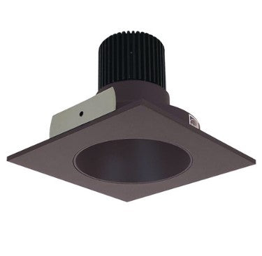Nora Lighting NIO-4SNDC40QBZ 4 Inch Iolite LED Square Reflector with Round Aperture, 10-Degree Optic, 850lm / 12W, 4000K, Bronze Reflector / Bronze Flange