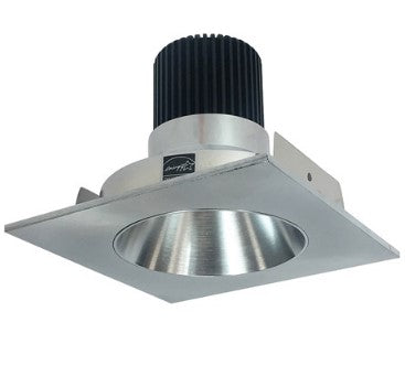 Nora Lighting NIO-4SNDC40QNN 4 Inch Iolite LED Square Reflector with Round Aperture, 10-Degree Optic, 850lm / 12W, 4000K, Natural Metal Reflector / Natural Metal Flange