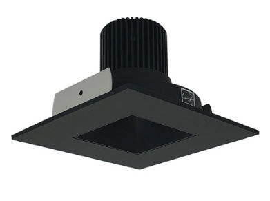 Nora Lighting NIO-4SNDSQ27QBB 4 Inch Iolite LED Square Reflector with Square Aperture, 10-Degree Optic, 850lm / 12W, Color Temperature 2700K, Black Reflector / Black Flange Finish