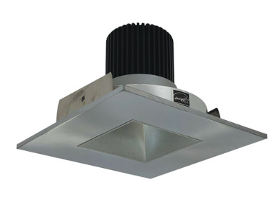 Nora Lighting NIO-4SNDSQ27QHN 4 Inch Iolite LED Square Reflector with Square Aperture, 10-Degree Optic, 850lm / 12W, Color Temperature 2700K, Haze Reflector / Natural Metal Flange Finish