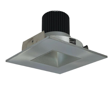 Nora Lighting NIO-4SNDSQ30QHN 4 Inch Iolite LED Square Reflector with Square Aperture, 10-Degree Optic, 850lm / 12W, Color Temperature 3000K, Haze Reflector / Natural Metal Flange Finish