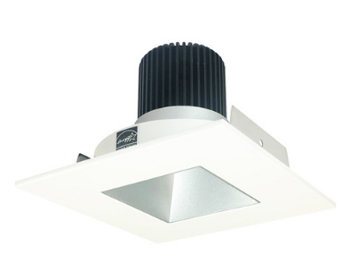 Nora Lighting NIO-4SNDSQ30QHZMPW 4 Inch Iolite LED Square Reflector with Square Aperture, 10-Degree Optic, 850lm / 12W, Color Temperature 3000K, Haze Reflector / Matte Powder White Flange Finish