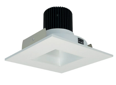 Nora Lighting NIO-4SNDSQ30QMPW 4 Inch Iolite LED Square Reflector with Square Aperture, 10-Degree Optic, 850lm / 12W, Color Temperature 3000K, Matte Powder White Reflector / Flange Finish