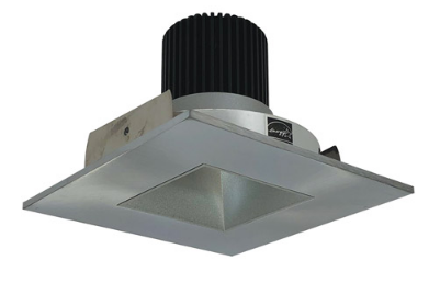 Nora Lighting NIO-4SNDSQ35QHN 4 Inch Iolite LED Square Reflector with Square Aperture, 10-Degree Optic, 850lm / 12W, Color Temperature 3500K, Haze Reflector / Natural Metal Flange Finish