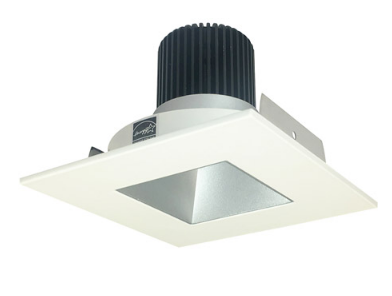 Nora Lighting NIO-4SNDSQ35QHW 4 Inch Iolite LED Square Reflector with Square Aperture, 10-Degree Optic, 850lm / 12W, Color Temperature 3500K, Haze Reflector / White Flange Finish