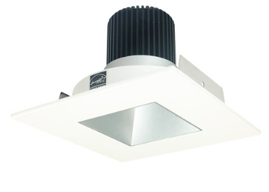 Nora Lighting NIO-4SNDSQ35QHZMPW 4 Inch Iolite LED Square Reflector with Square Aperture, 10-Degree Optic, 850lm / 12W, Color Temperature 3500K, Haze Reflector / Matte Powder White Flange Finish